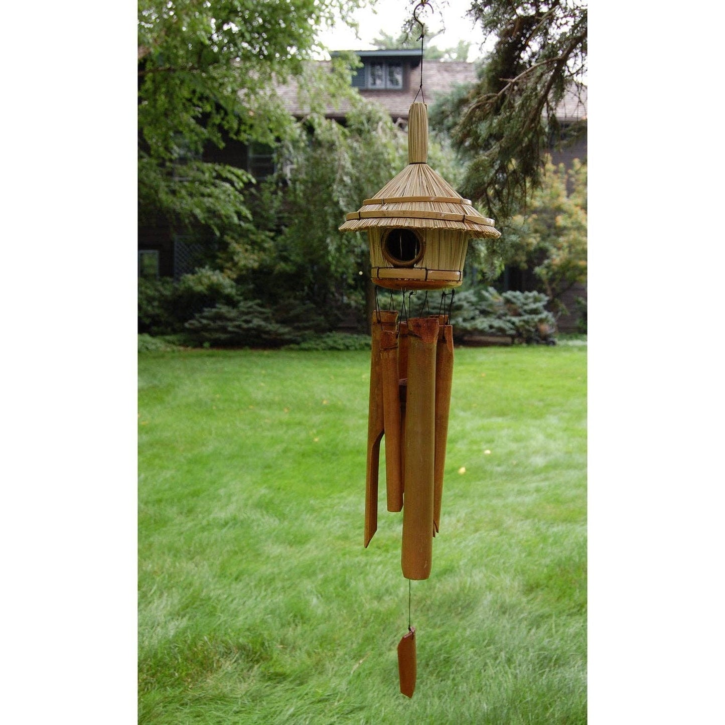 Thatched Roof Birdhouse Windchime