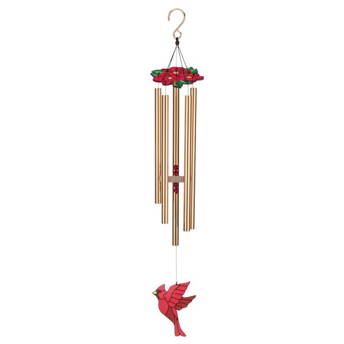 Floral Bird Chime 32" - Cardinal