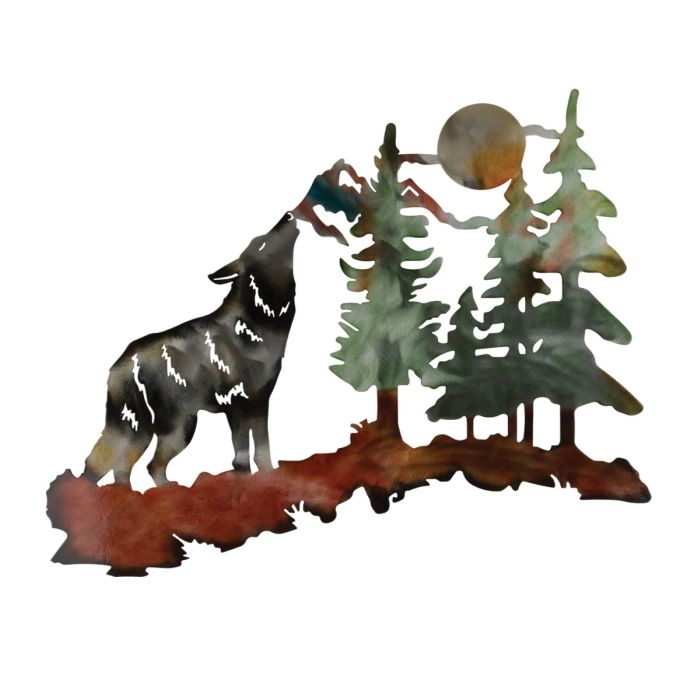 Metallic Lodge Wall Decor - Wolf