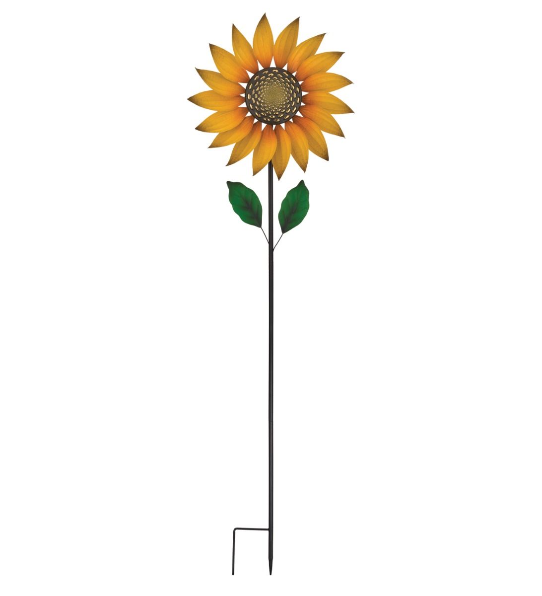 Textured Flower Spinner Stake - Sunflower