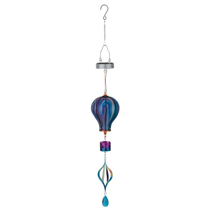 Swirl Balloon Spinner Solar Lantern - Purple
