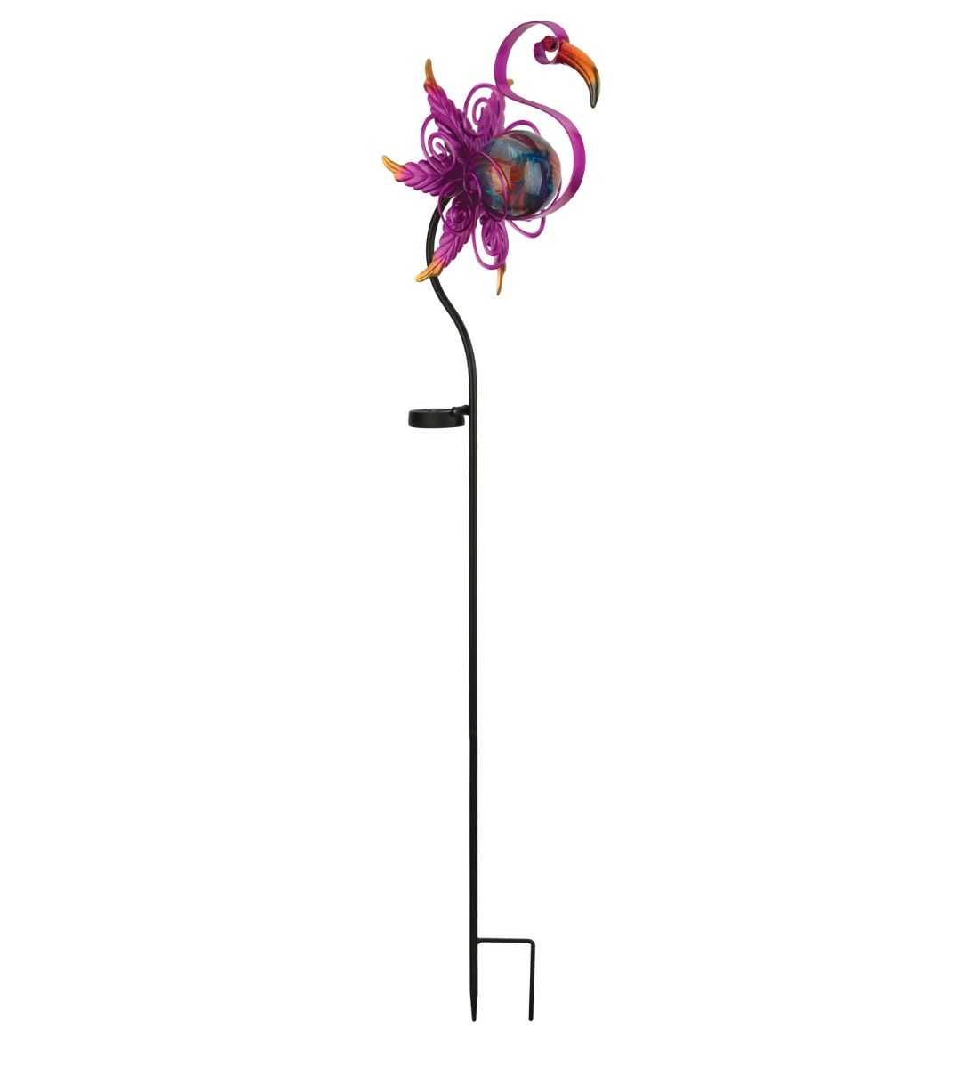 Swirl Solar Stake - Flamingo