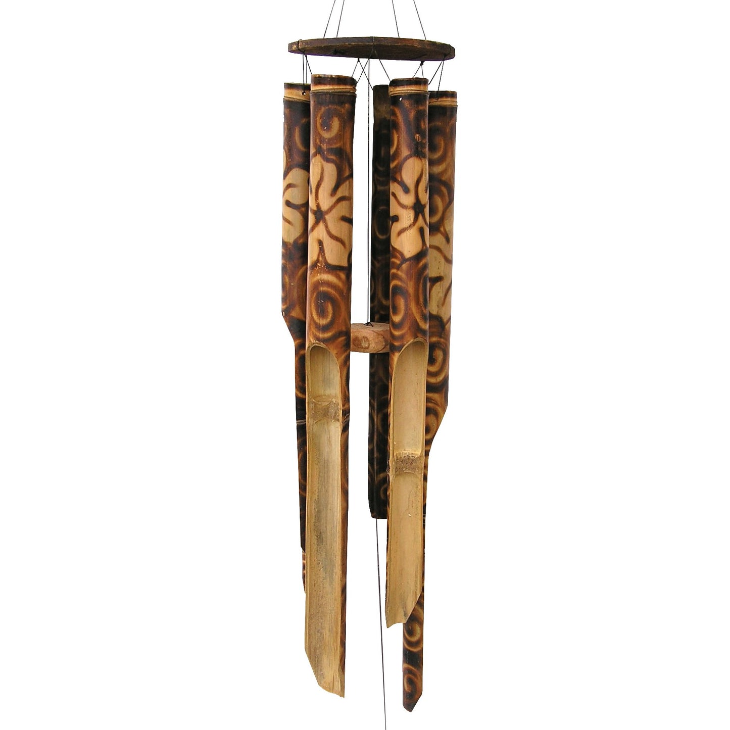 Burnt Flower Bamboo Windchime 80 cm