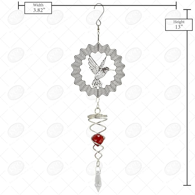 Hummingbird Suncatcher- Red Crystal