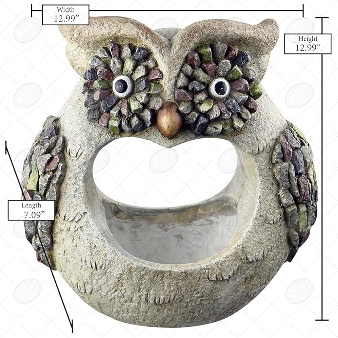 Planter Owl Stone Effect