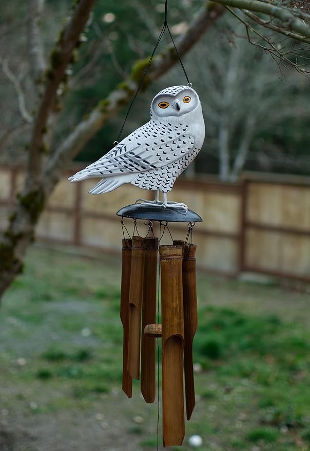 Snowy Owl Bamboo Wind Chime