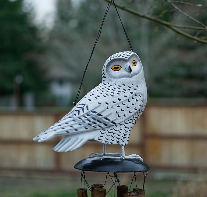 Snowy Owl Bamboo Wind Chime