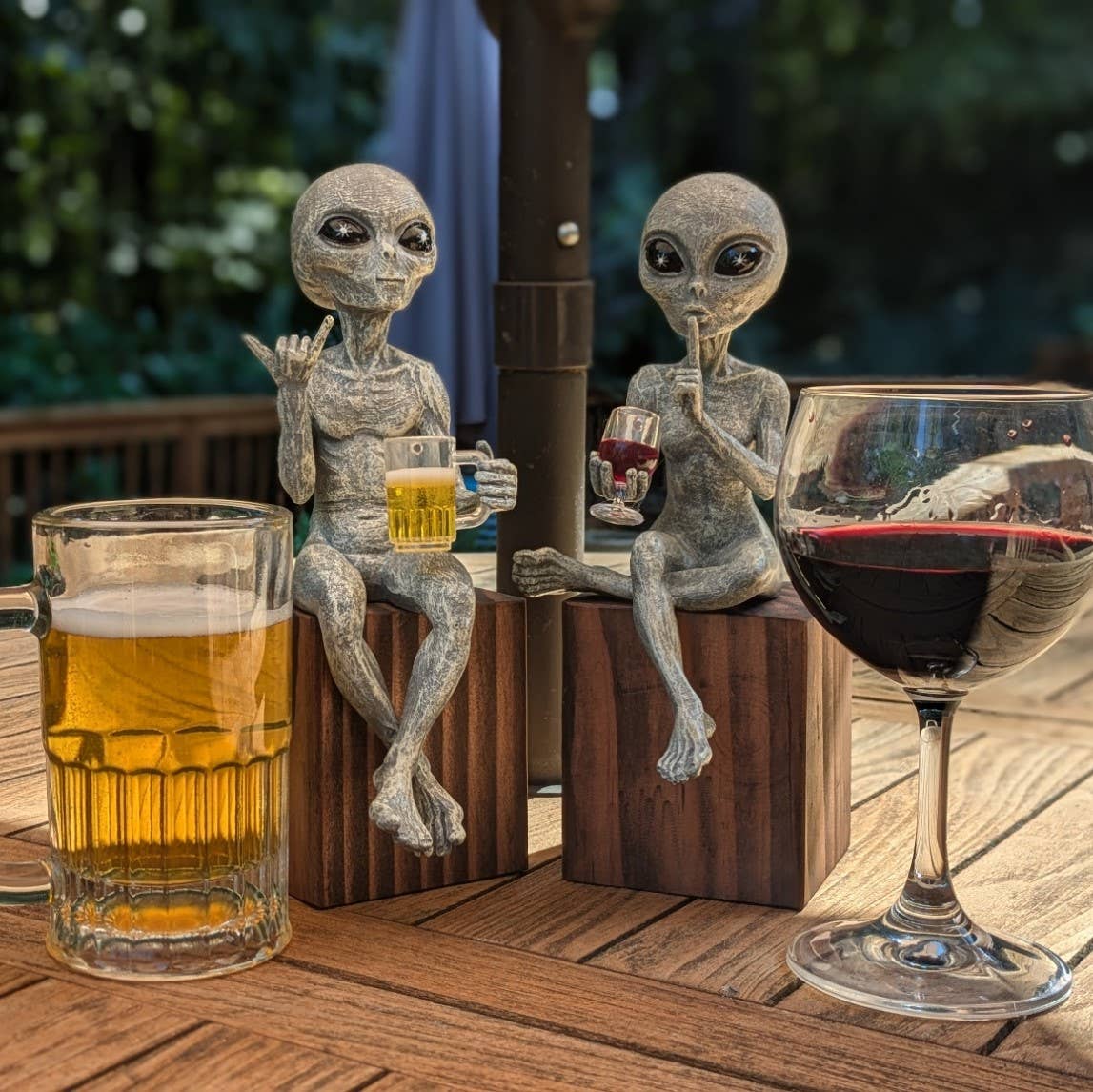 Party Alien Shelf Sitter - Babe Sipping Wine