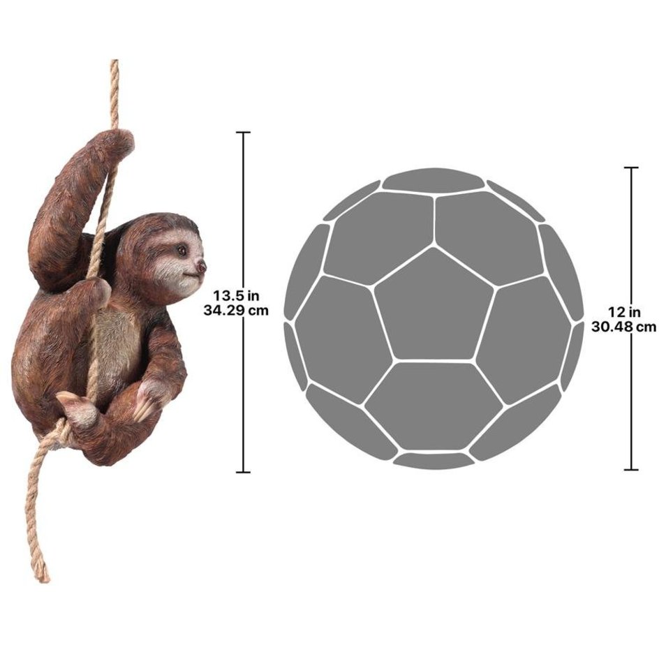 Hanging Horatio 3-Toed Sloth Statue