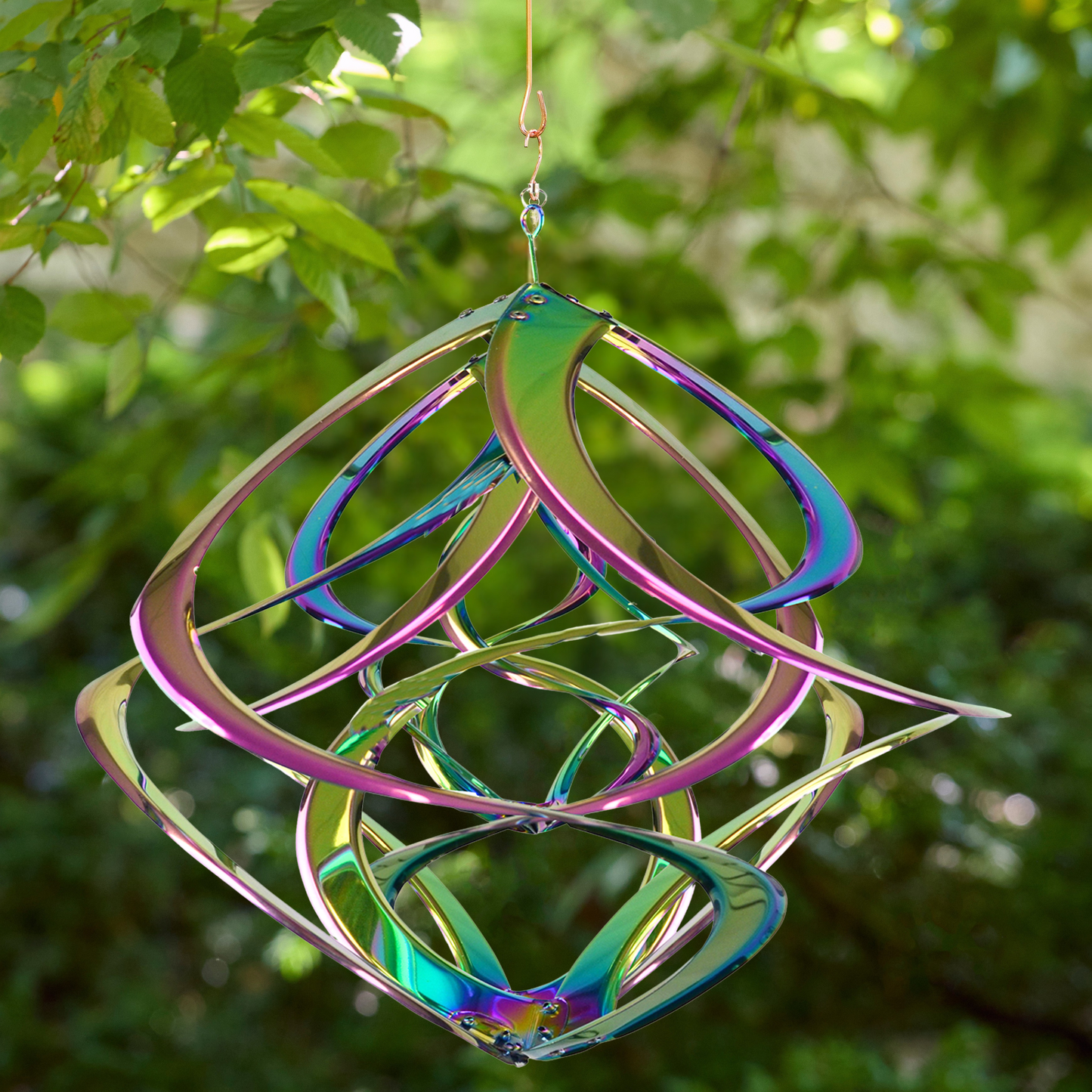 Iridescent Triple Helix Cosmix Garden Spinner – 20″