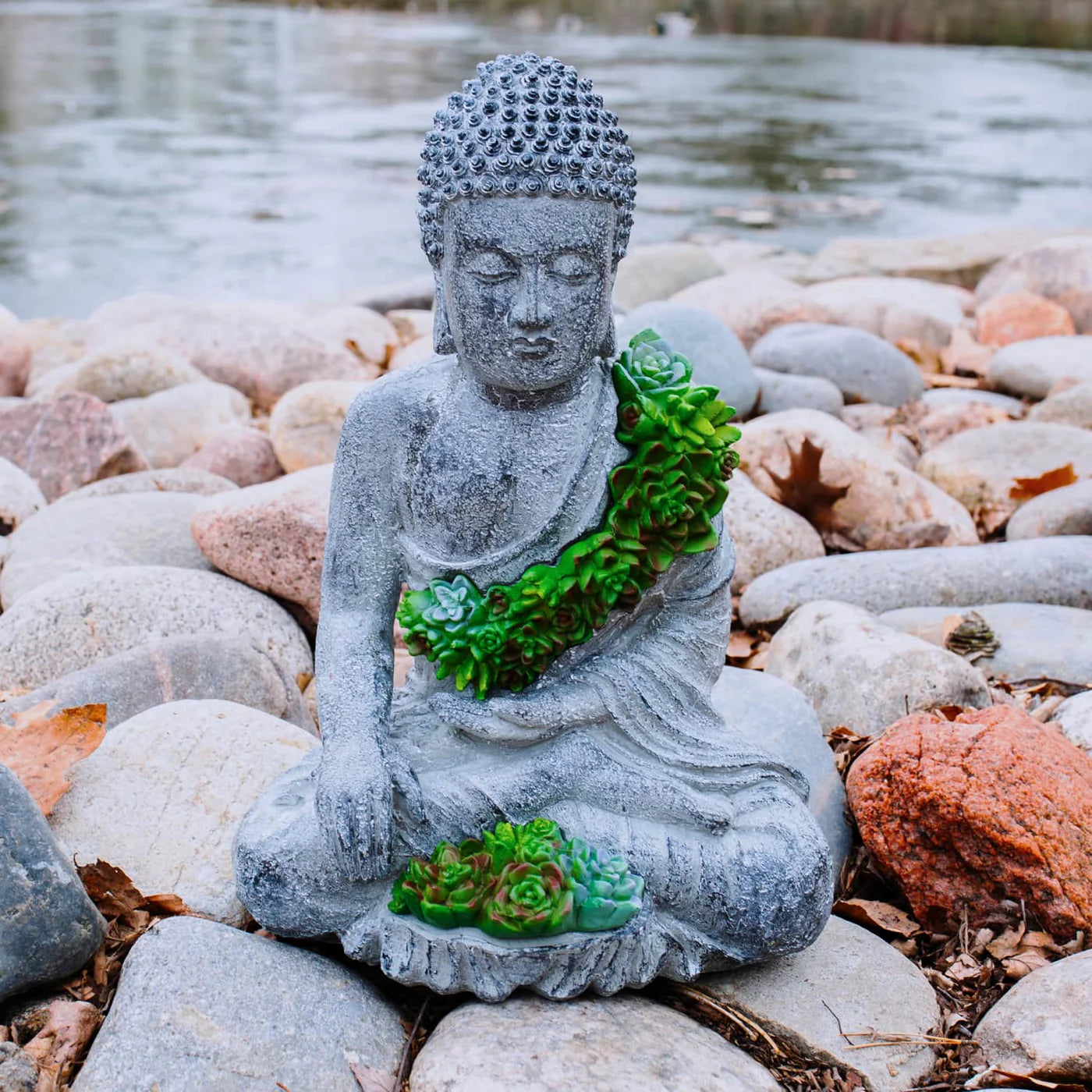succulent sculpture garden Solar Succulent Buddha – Rock Gardens