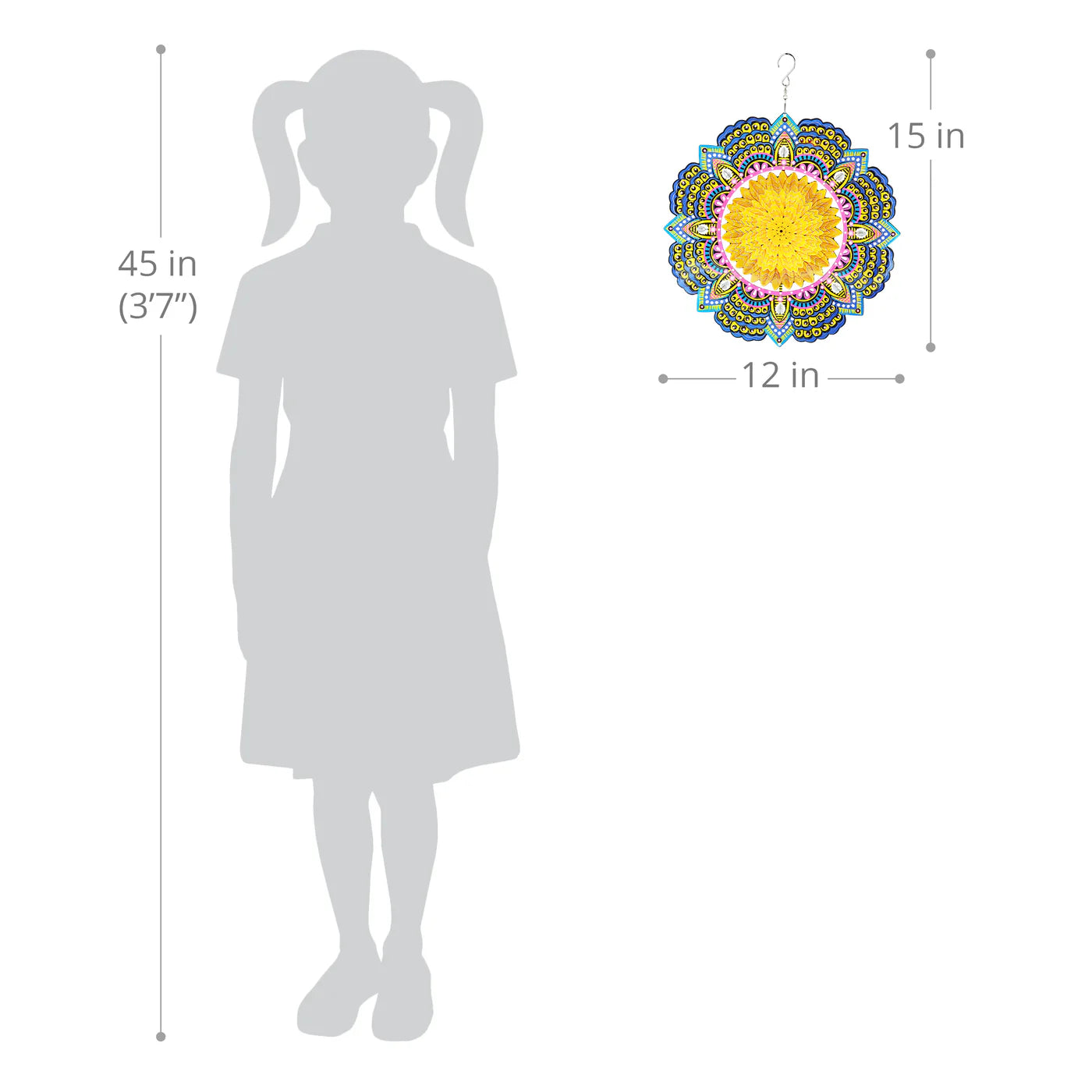 Laser Cut Gold Metal Hanging Spinner