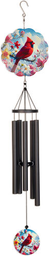 Cardinal, Spinner Wind Chime, 38"