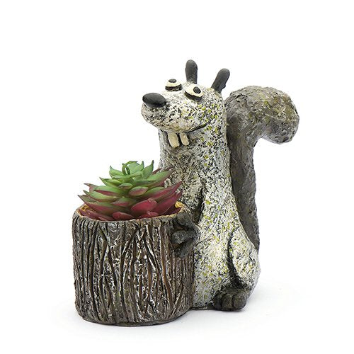 squirrel planter pot Baby Squirrel Mini Planter 3.75" – Rock Gardens
