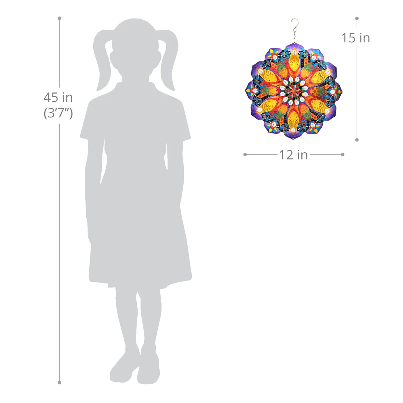 Colorful Pinwheel Hanging Garden Spinner