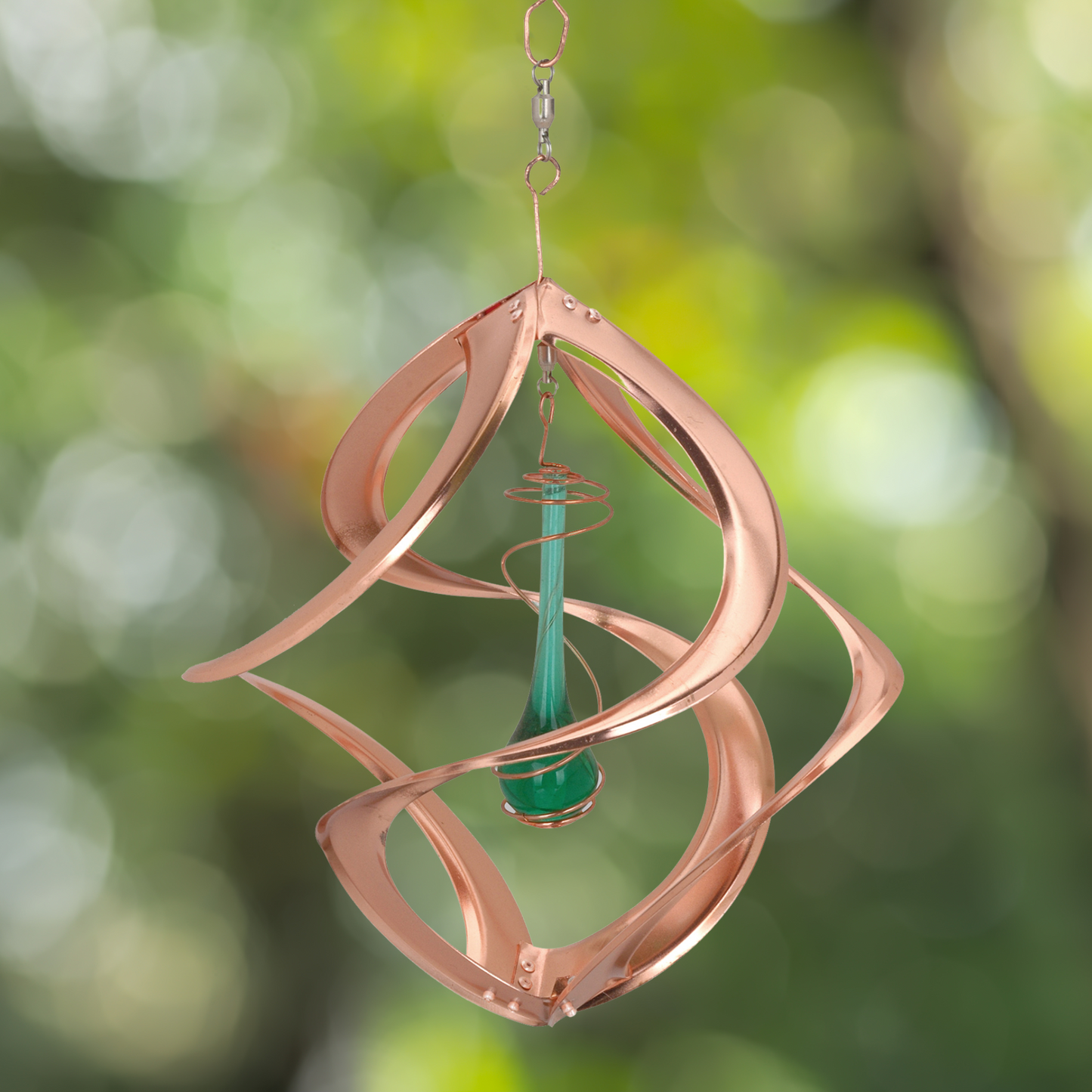 11" Copper Cosmix With Green Teardrop