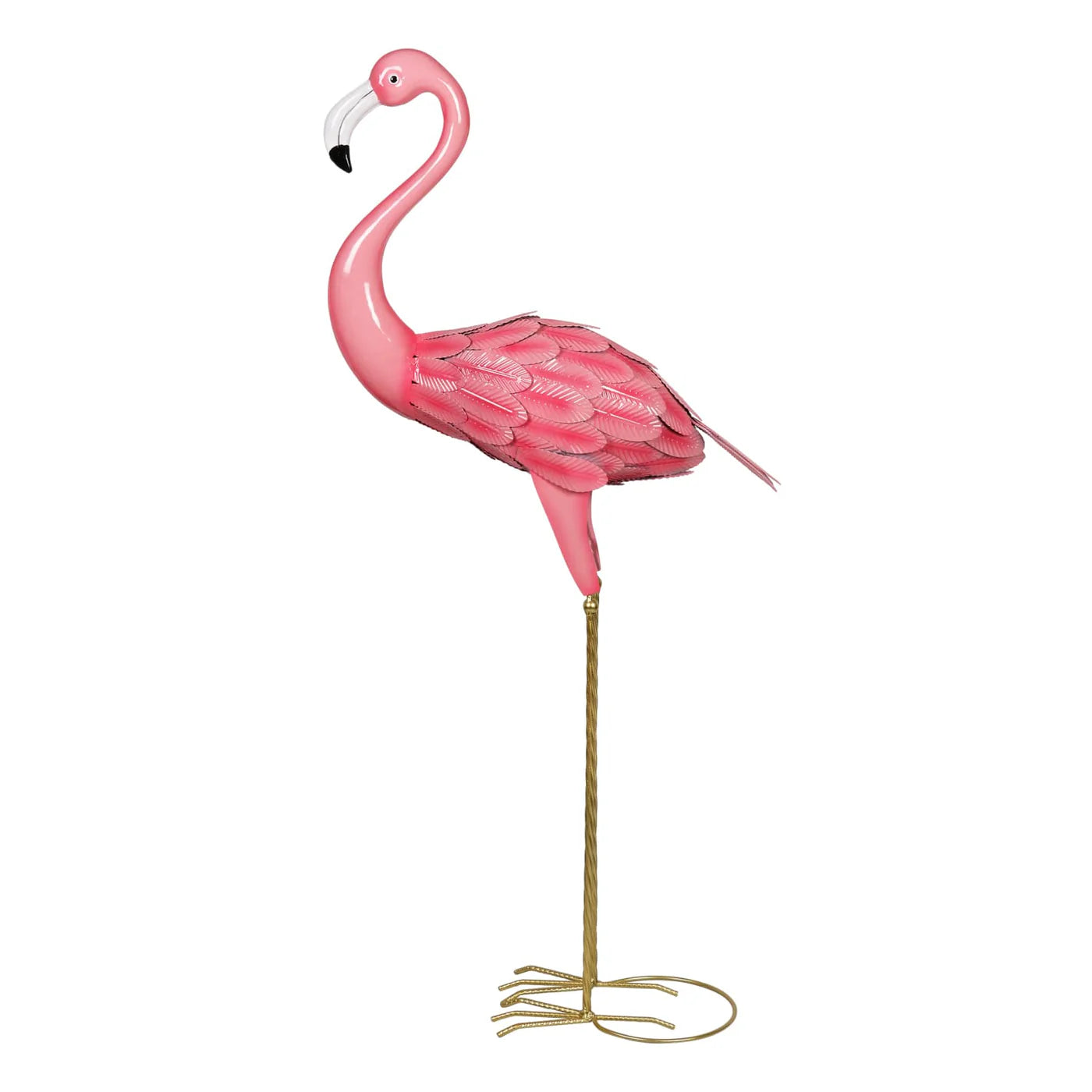 Pink Metal Tall Garden Flamingo Statue
