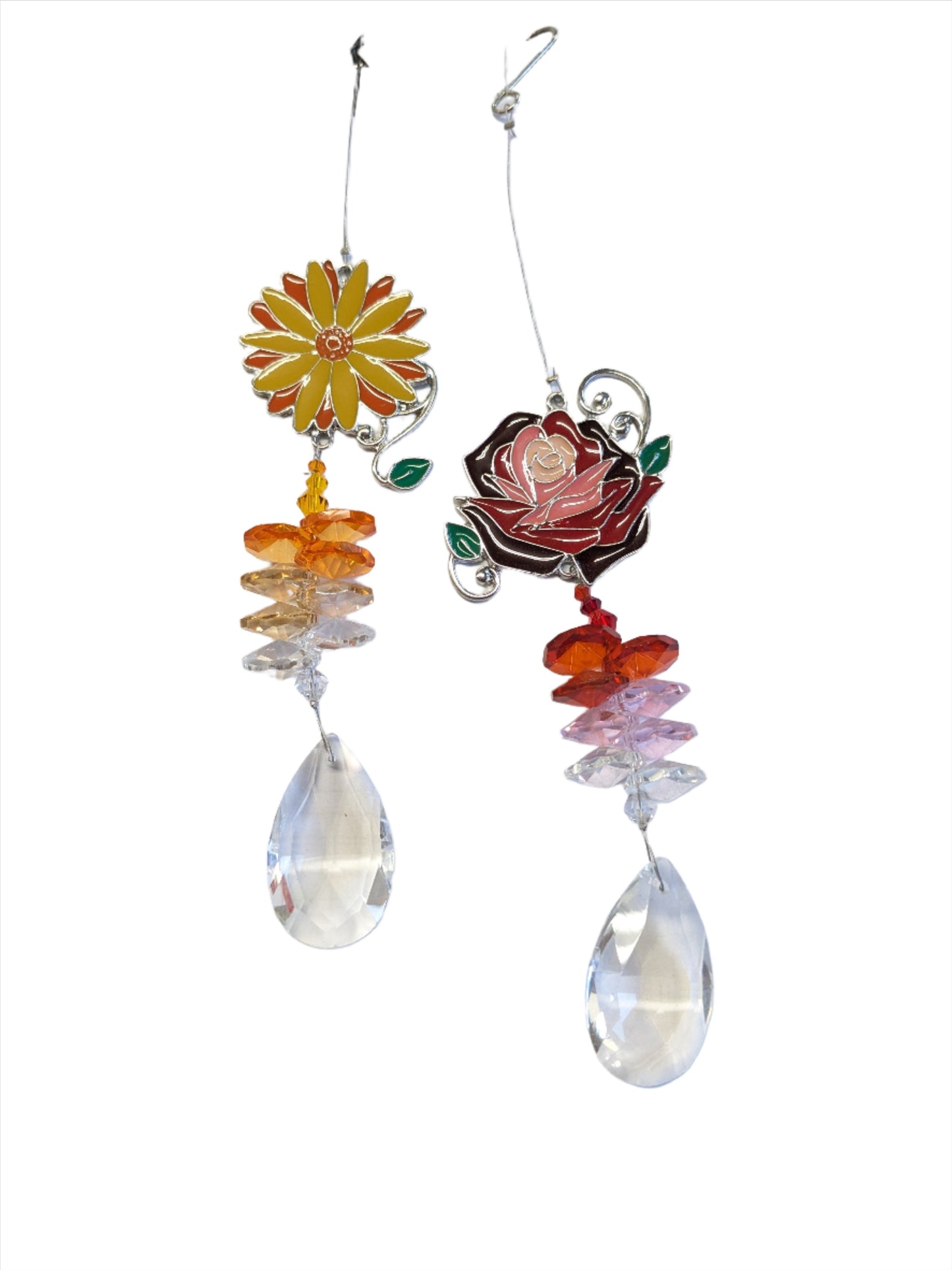 Glass Wire Flower Suncatcher