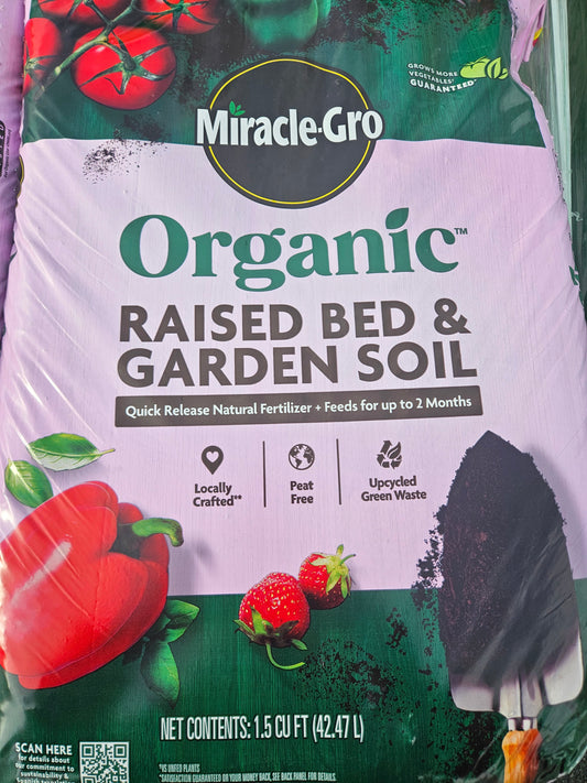 Organic Raised Bed Soil Miracle Gro 1.5 cu. ft.