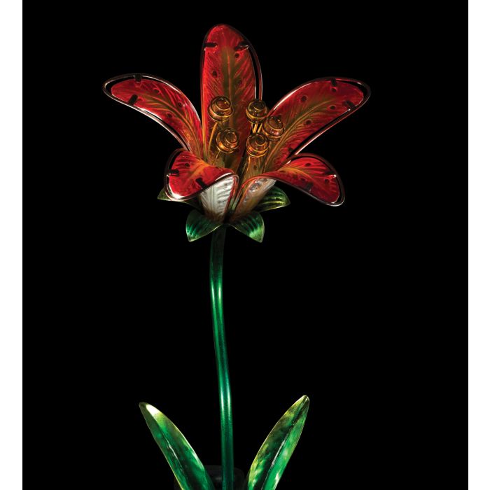 Red Solar Tiger Lily Stake