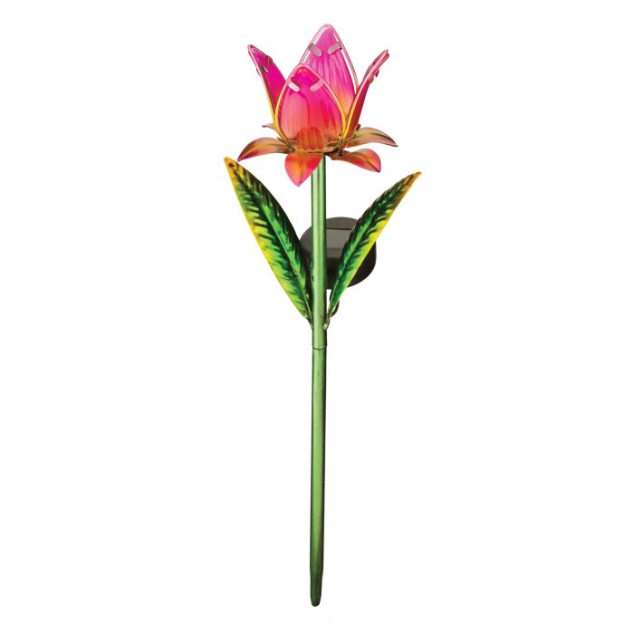 Mini Solar Garden Stake Pink Tulip