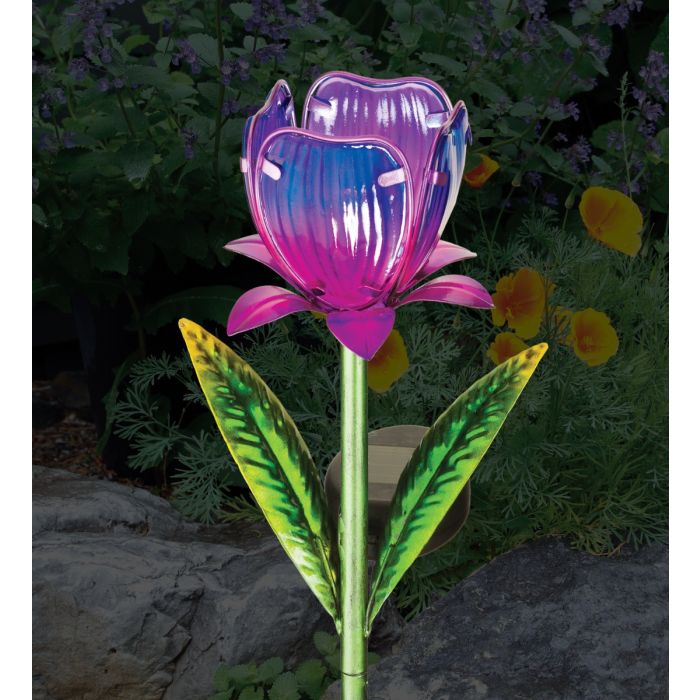 Mini Solar Garden Stake Purple Tulip