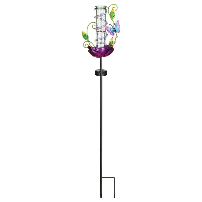 Rain Gauge Solar Stake-Butterfly