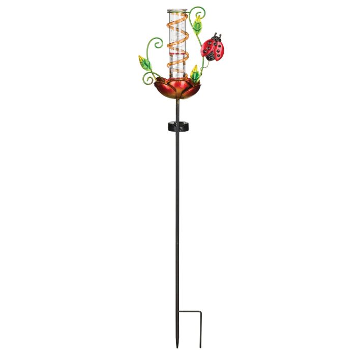 Rain Gauge Solar Stake-Ladybug