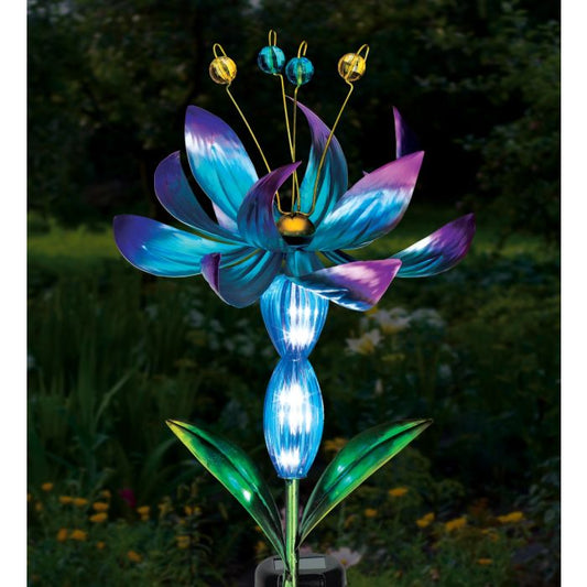 Flower Spinner Solar Lantern-Blue