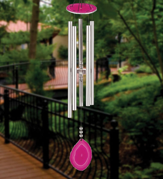 32" Agate Wind Chime - Pink