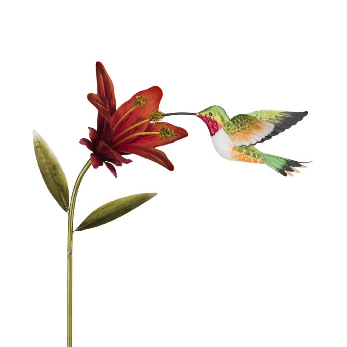 Hummingbird Flower Stake Ruby Throated