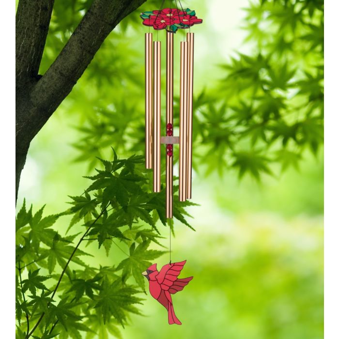 Floral Bird Chime 32" - Cardinal
