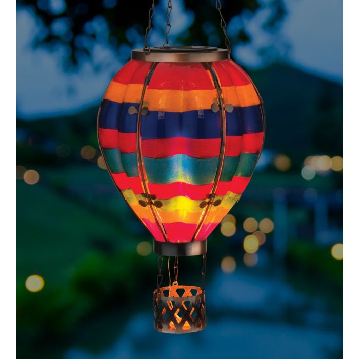 Hot Air Balloon Solar Lantern Large - Multi Stripe