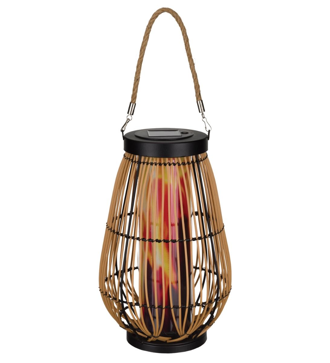 Wicker Solar Lantern - Pear