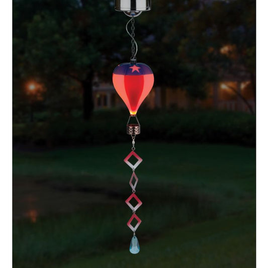 Mini Hot Air Balloon Spinner Solar Lantern - Americana