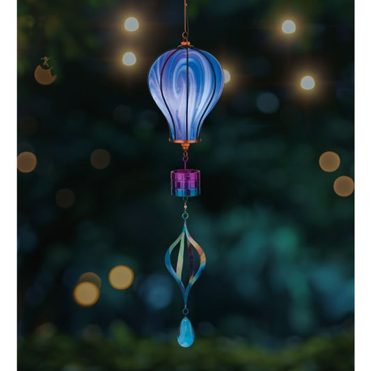 Swirl Balloon Spinner Solar Lantern - Purple