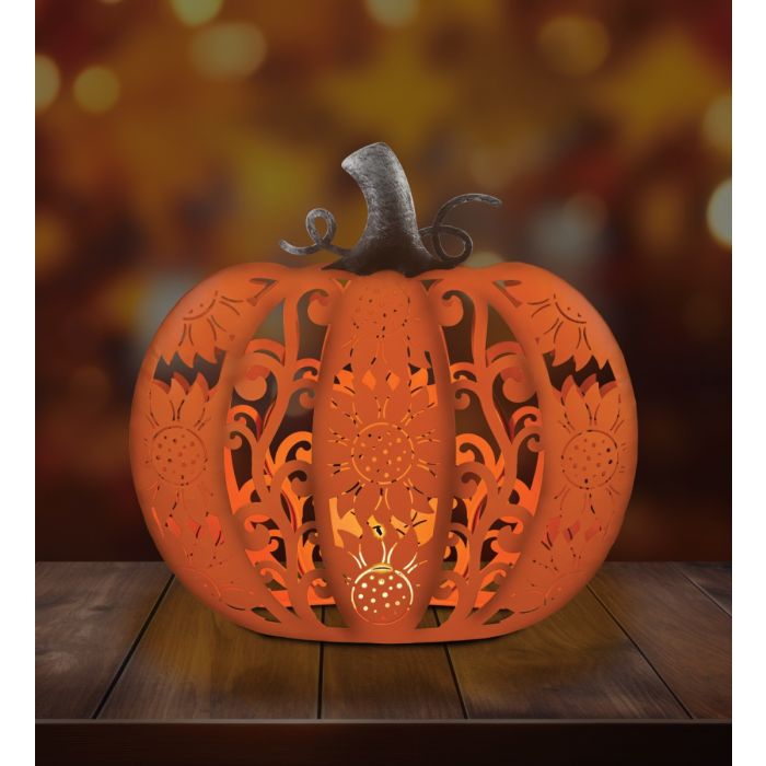 LED Cutout Pumpkin Decor - Orange