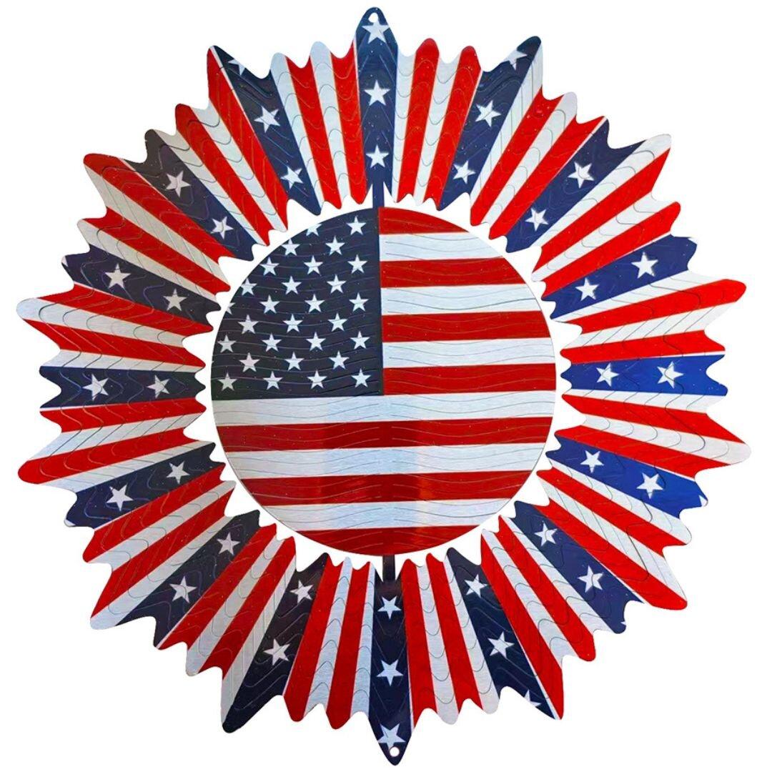 Spiral US Flag Wind Spinner