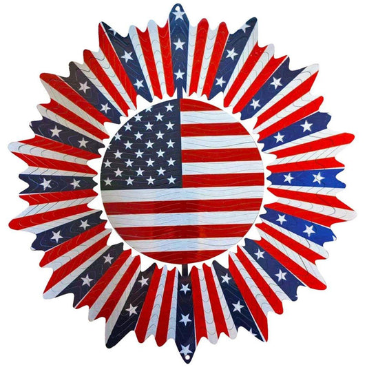 Spiral US Flag Wind Spinner