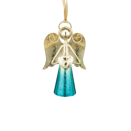 Gold Angel Bell 4" - Blue