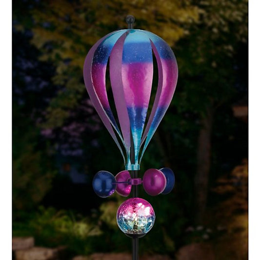 Balloon Solar Wind Spinner Stake - Purple