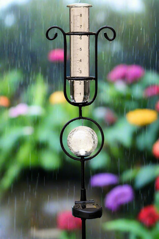 Rain Gauge With Solar Light