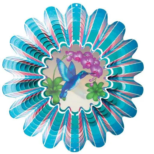 Animated Blue Hummingbird Large 12" Wind Spinner