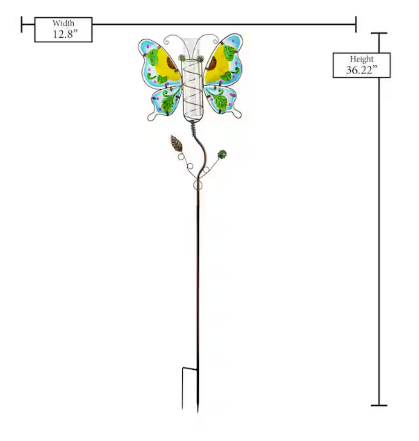 Rain Gauge Blue Butterfly