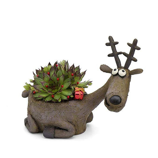 Baby Sitting Deer Planter