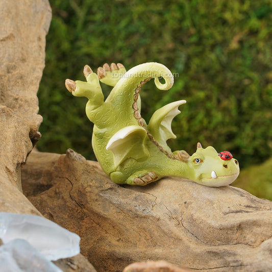 Green Dragon With Ladybug