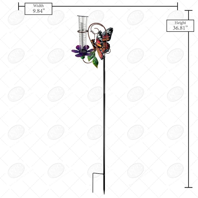 Rain Gauge - Orange Butterfly