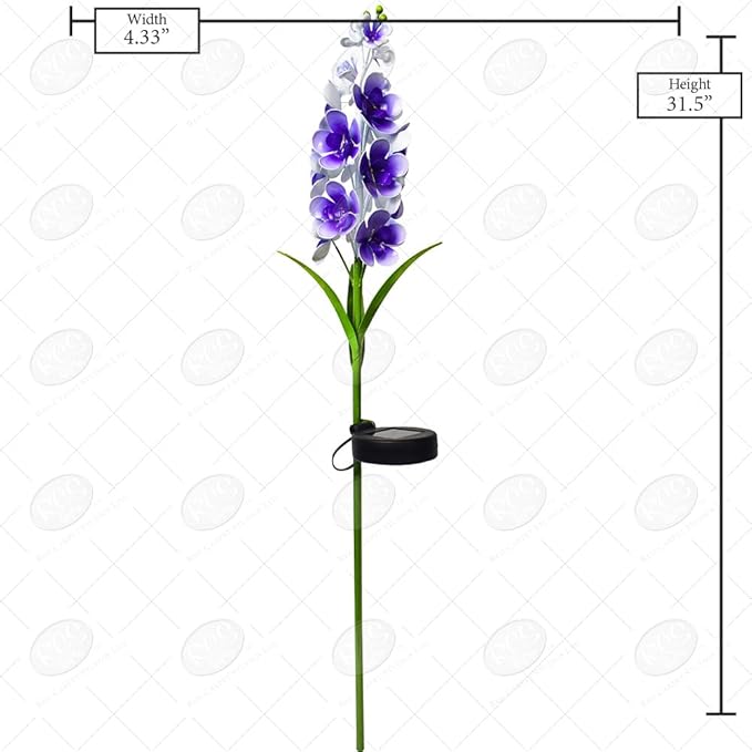 Stake Solar Gladiolus Flower - Purple