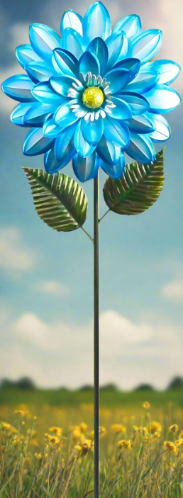 39" Dahlia Garden Stake-Blue