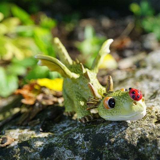 Mini Dragon Playing With Ladybug